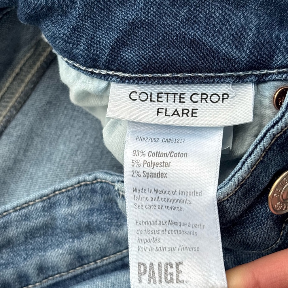 PAIGE Colette Crop Flare Jeans Size 26 - Picture 4 of 14